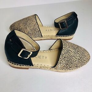 Sole Society Calf Hair Espadrille-Polka Sandals Size: 8M 38.5